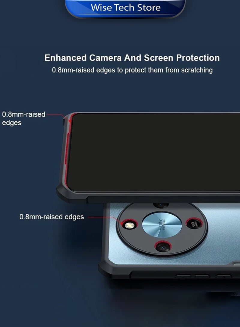 Wtech Honor X9d 5G 2025 Hybrid TPU Silicone with Raised Armour Bumpers Slim Case Cover (MCAPSA) - Clear/Black - Image 4