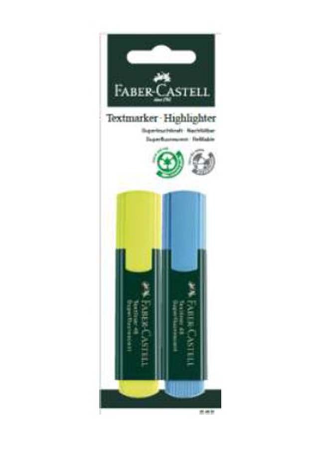 محدد نصوص علبة من 2 - أصفر/أزرق