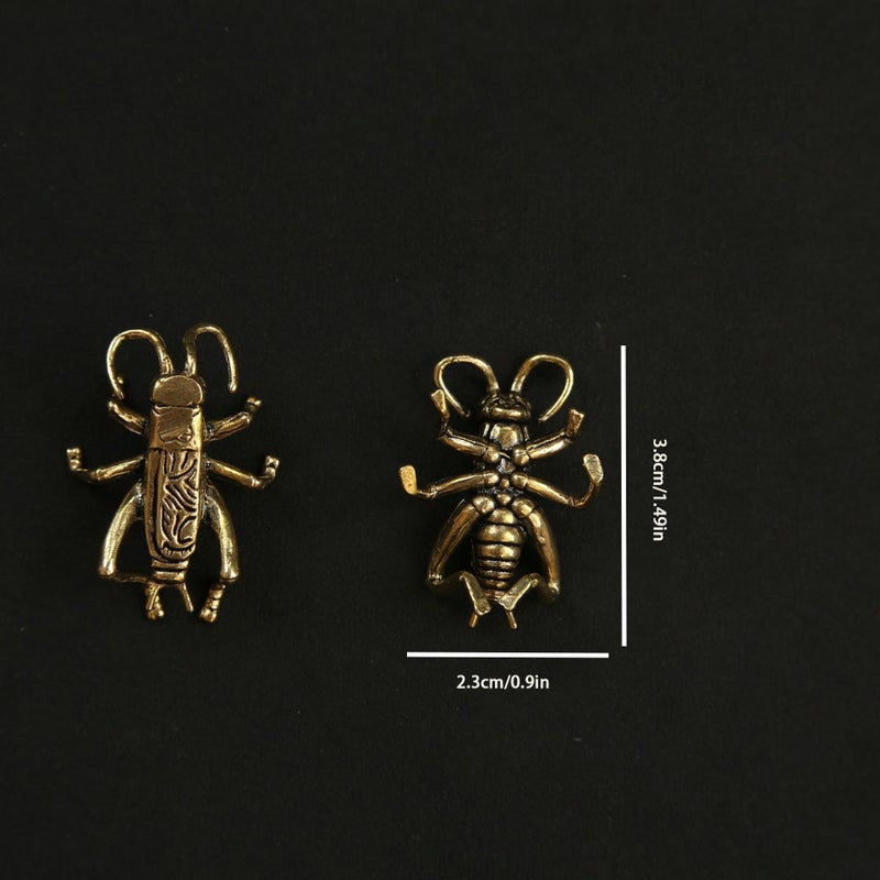 1pc Brass Cricket Decorative Ornament Sculpture - Image 3