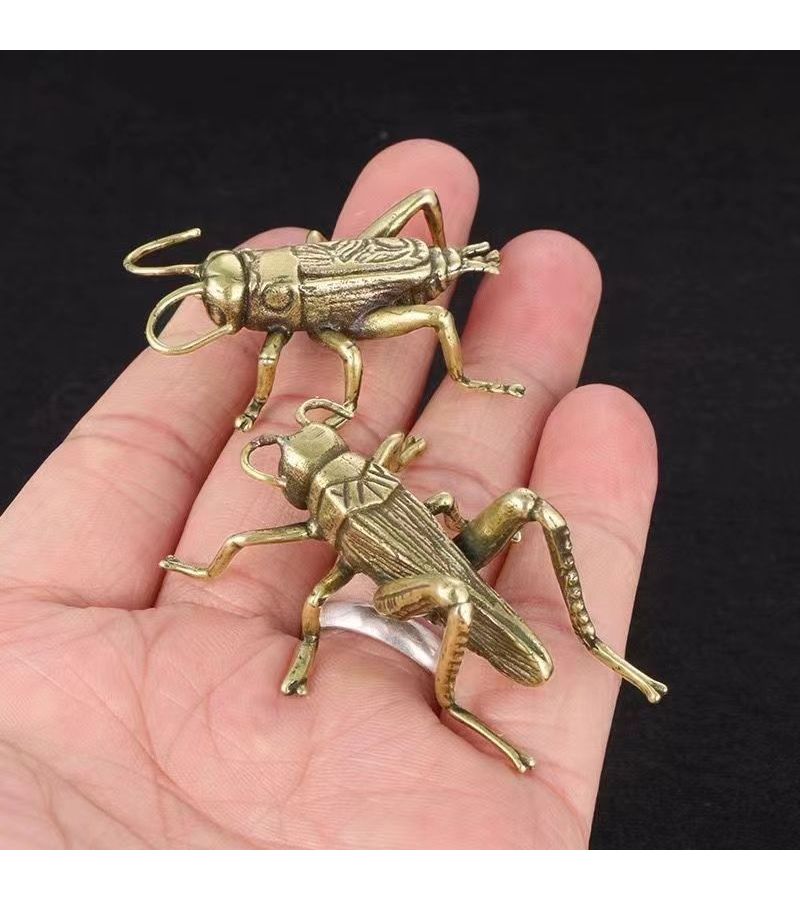 1pc Brass Cricket Decorative Ornament Sculpture - Image 4