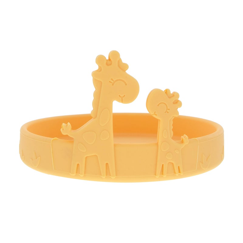 Nuby Animal Friend Silicone Round Plate - Toddler Plate - 6+ Months - Yellow Giraffe Plate - Image 1