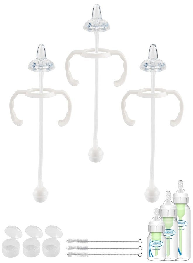 joyfeed Sippy Straw Cup Conversion Kit for Dr Browns Narrow and Narrow Glass Baby Bottles, Weighted Sippy Replacement Kit with Soft Sippy Top and Handle,6m+,Set of 3 - Image 1