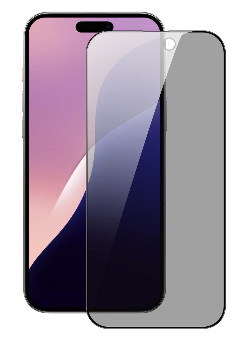 واقي شاشة الخصوصية لهاتف iPhone 16 Pro Max واقي شاشة من الزجاج المقسى، وضوح HD، غراء كامل، خالي من الفقاعات، حماية من السقوط، مضاد للخدش، واقي شاشة بتغطية كاملة - Image 1