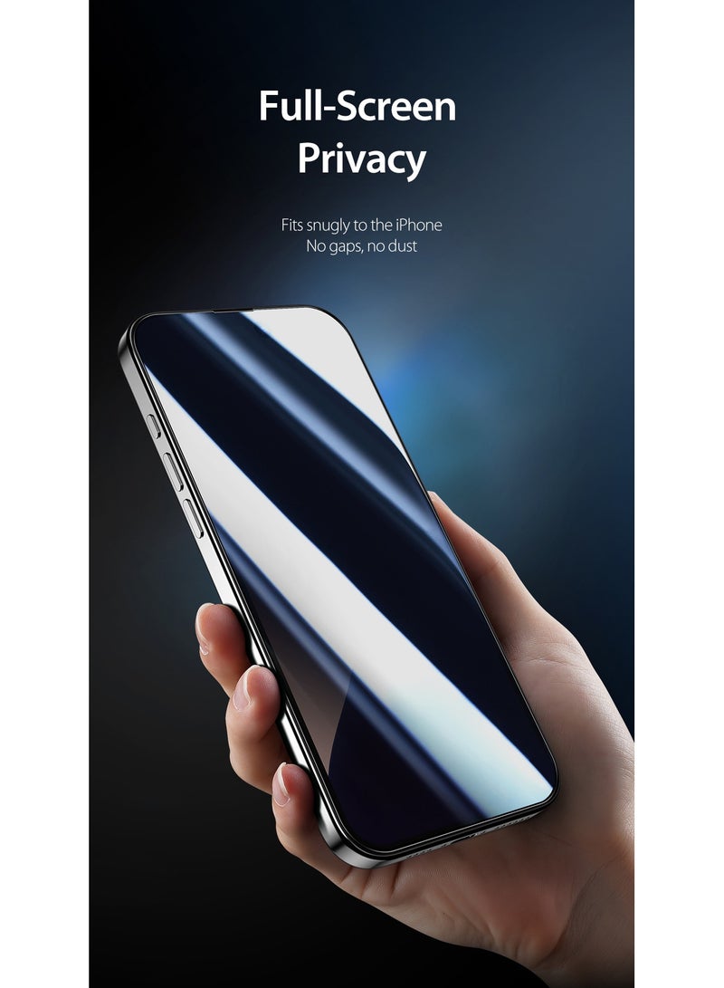 واقي شاشة الخصوصية لهاتف iPhone 16 Pro Max واقي شاشة من الزجاج المقسى، وضوح HD، غراء كامل، خالي من الفقاعات، حماية من السقوط، مضاد للخدش، واقي شاشة بتغطية كاملة - Image 3