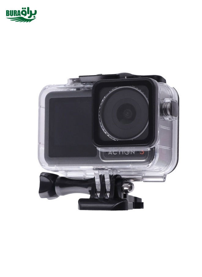 BURAQ For DJI Osmo Action 3 / 4 Touch Screen 5m Underwater Waterproof Housing Diving Case (Transparent)  - Image 1