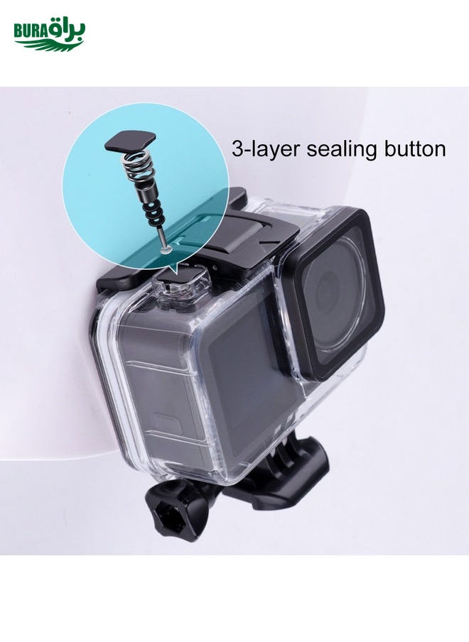 BURAQ For DJI Osmo Action 3 / 4 Touch Screen 5m Underwater Waterproof Housing Diving Case (Transparent)  - Image 5