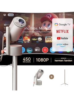 XGIMI MoGo 3 Pro Outdoor Projector with PowerBase Stand, 2.5hrs Battery, Google TV with Licensed Netflix, Build-in Adjustable Stand, 450 ISO Lumens, ISA 2.0, 2 x 5W Harman Kardon  - Image 3
