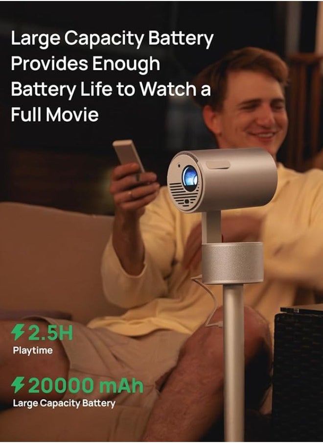 XGIMI MoGo 3 Pro Outdoor Projector with PowerBase Stand, 2.5hrs Battery, Google TV with Licensed Netflix, Build-in Adjustable Stand, 450 ISO Lumens, ISA 2.0, 2 x 5W Harman Kardon  - Image 5