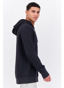 French Connection Men Hooded Textured Long Sleeves Sweatshirt, Black  - Image 2