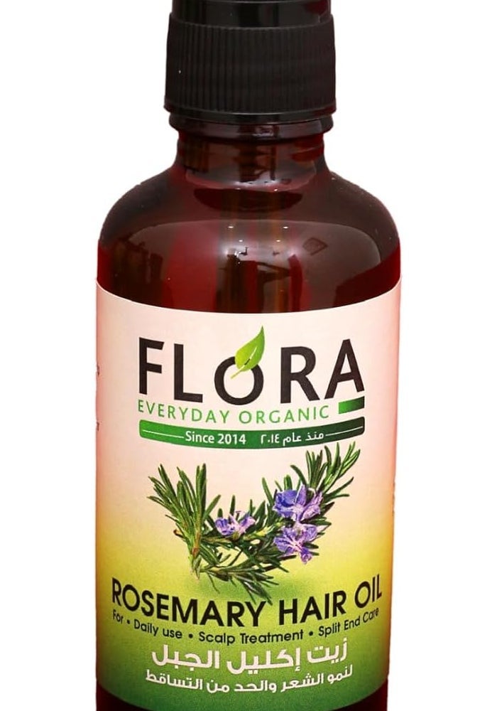 Flora Organic Rosemary Hair Oil for Hair Growth and Scalp Nourishment, 50 ml - Image 1