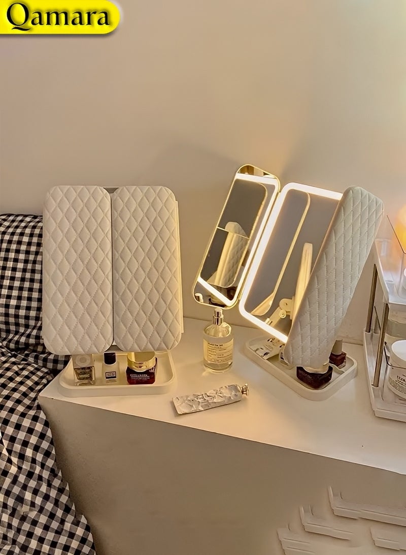 QAMARA Makeup mirror, an LED makeup mirror with a magnifying function, suitable for use in the bedroom, office, or while traveling. - Image 2