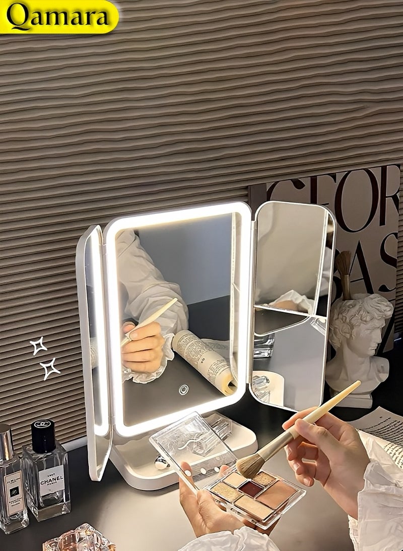 QAMARA Makeup mirror, an LED makeup mirror with a magnifying function, suitable for use in the bedroom, office, or while traveling. - Image 3