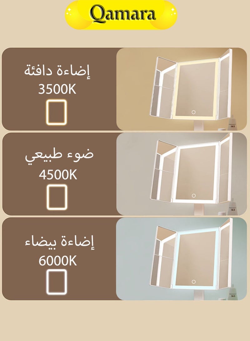 QAMARA Makeup mirror, an LED makeup mirror with a magnifying function, suitable for use in the bedroom, office, or while traveling. - Image 4