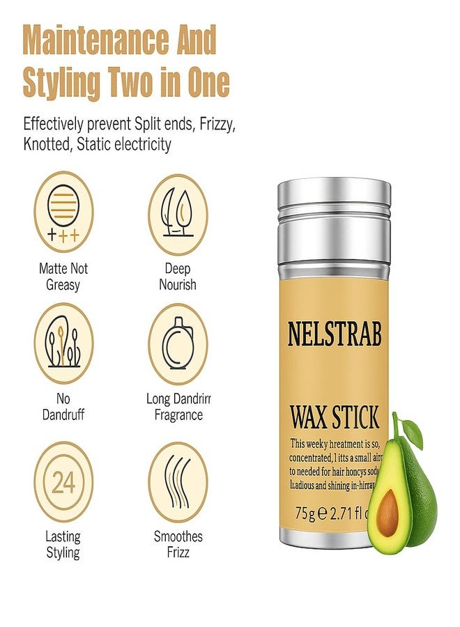 NELSTRAB:- Hair Wax Stick, Concentrated Weekly Treatment for Soft and Lustrous Hair, Non-Greasy Styling and Edge Control, 75g - Image 5