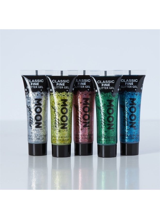 Moon Glitter جل اللمعان الكلاسيكي من مون جلتر - 0.40 أونصة سائلة - مجموعة من 5 - طلاء وجه لامع - Image 2