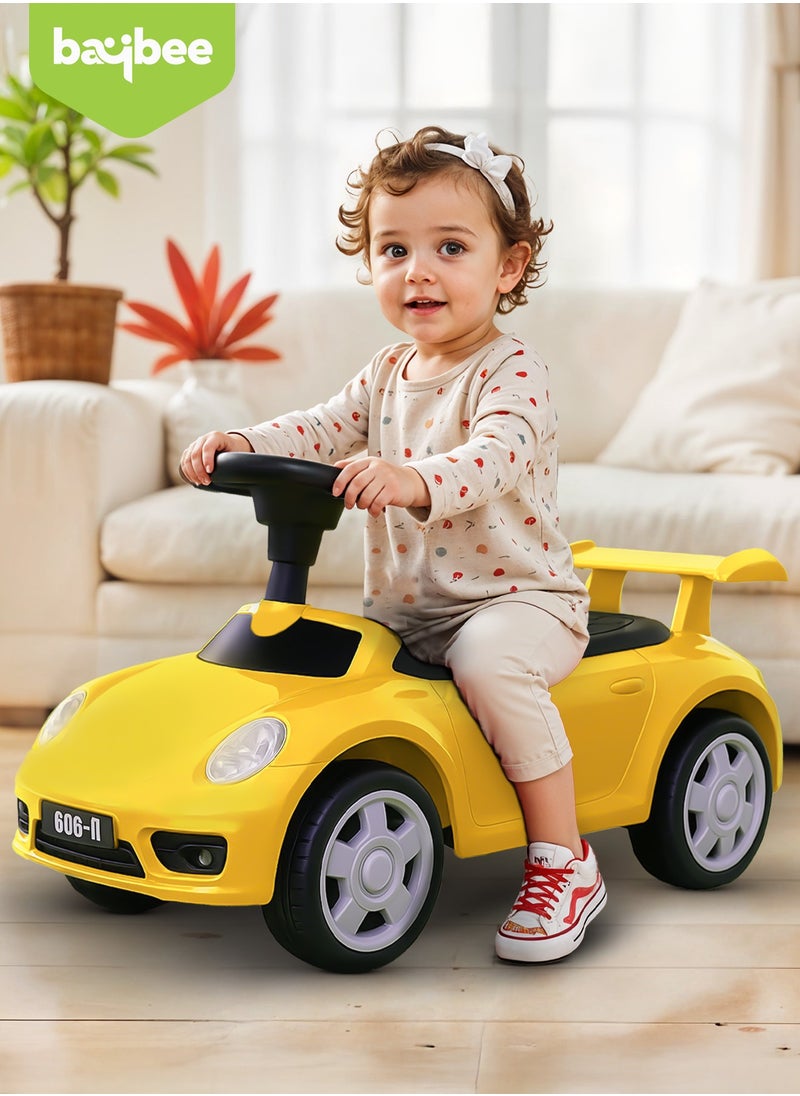 BAYBEE Bruno Baby Ride on Car for Kids, Toddler Ride on Baby Car with Lights, Music, Backrest & Storage Space | Kids Push Car for Baby | Push Ride on Car for Kids Toddlers 1 to 3 Years Boys Girls Yellow  - Image 2