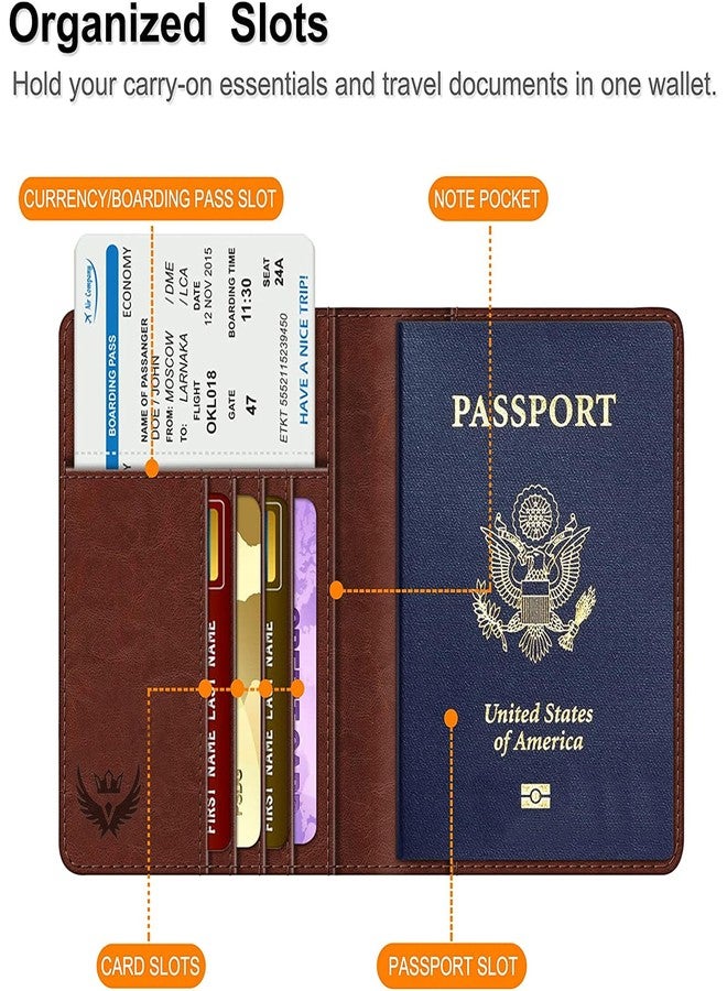 LORENZ Passport Holder Travel Accessories for Men Women, Brown | PH-05 - Image 3