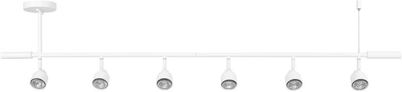 Globe Electric 64000054 6-Light Adjustable Height Track Lighting, Matte White, Pivoting Shades, GU10 Base, Minimalist Ceiling Light for Kitchen or Dining Room, Dimmer Switch Compatible - Image 1