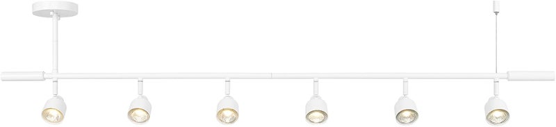 Globe Electric 64000054 6-Light Adjustable Height Track Lighting, Matte White, Pivoting Shades, GU10 Base, Minimalist Ceiling Light for Kitchen or Dining Room, Dimmer Switch Compatible - Image 5