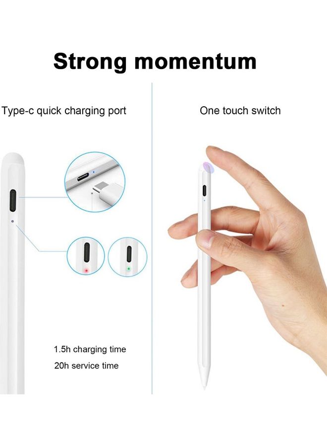 K10 Stylus Pen Handwritten Capacitive Screen Stylus Pen Smart Pencil Compatible White White - Image 3