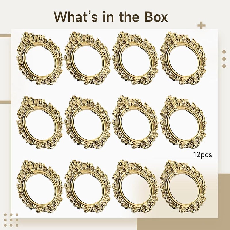 Vintage Baroque Gold Pearl Resin Frames 12pcs Oval for Jewelry Making Crafts - Image 5