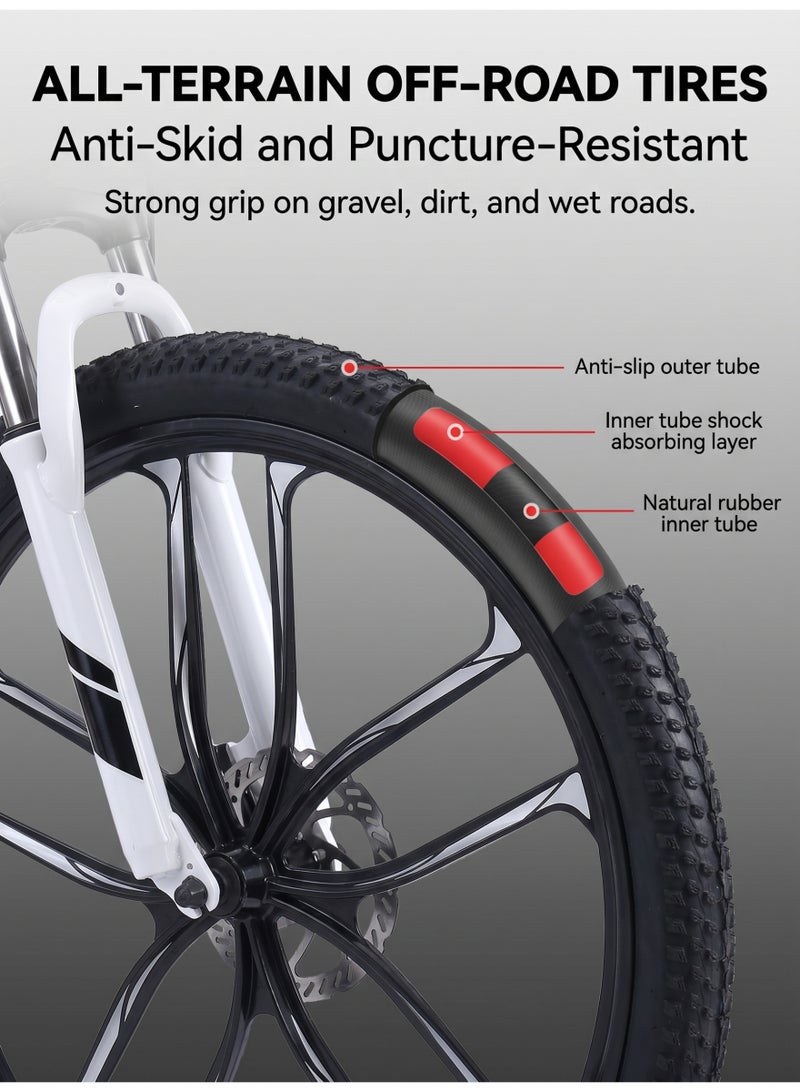 ETG 26-Inch 21-Speed Foldable Mountain Bike – High Carbon Steel Frame, Dual Disc Brakes - Image 4