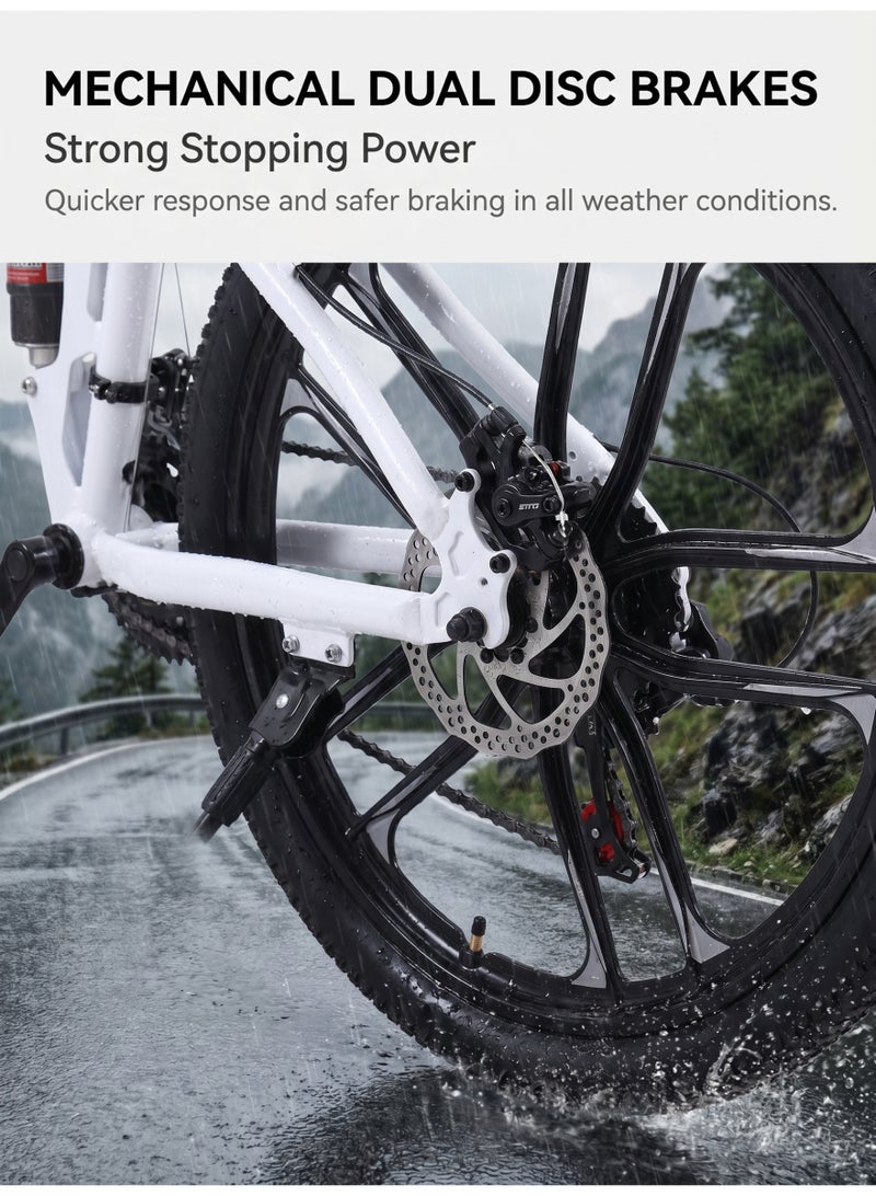 ETG 26-Inch 21-Speed Foldable Mountain Bike – High Carbon Steel Frame, Dual Disc Brakes - Image 5