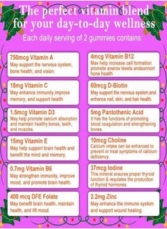 Daynee Organic Natural Multivitamin Gummies Helps Your Child's Immune System Health Helps Support Energy Production Bone Muscles 60 Tablets  - Image 4