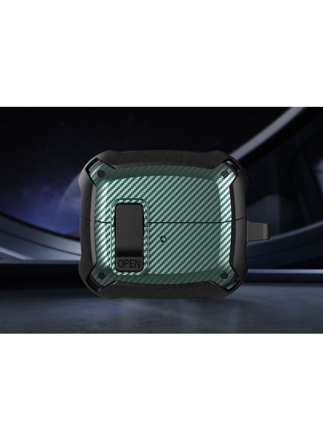 For SamsungGalaxy Buds3/Buds3 Pro Protective Cover Switch Bumblebee Carbon Fiber Earring Case-Color:green Black-Model:For SamsungHeadphones Buds3  - Image 1