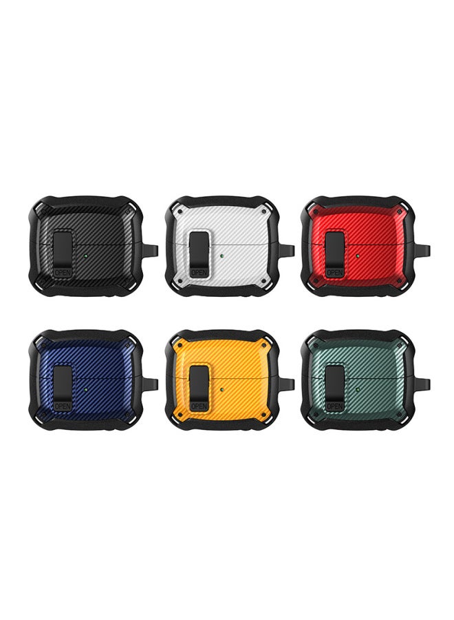 For SamsungGalaxy Buds3/Buds3 Pro Protective Cover Switch Bumblebee Carbon Fiber Earring Case-Color:green Black-Model:For SamsungHeadphones Buds3  - Image 2