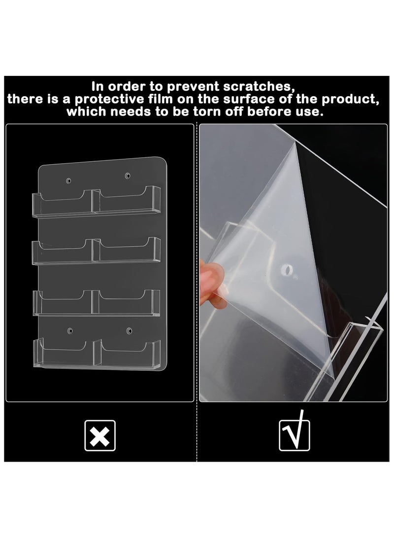 TPGP 2 Pieces Acrylic Business Card Holder Wall Mount Clear Sticker Display Rack Multiple Clear Acrylic Card Organizer Sticker Display Stand Pre-Drilled Index Card Storage (8 Pockets/11.8 x 8.3)  - Image 2