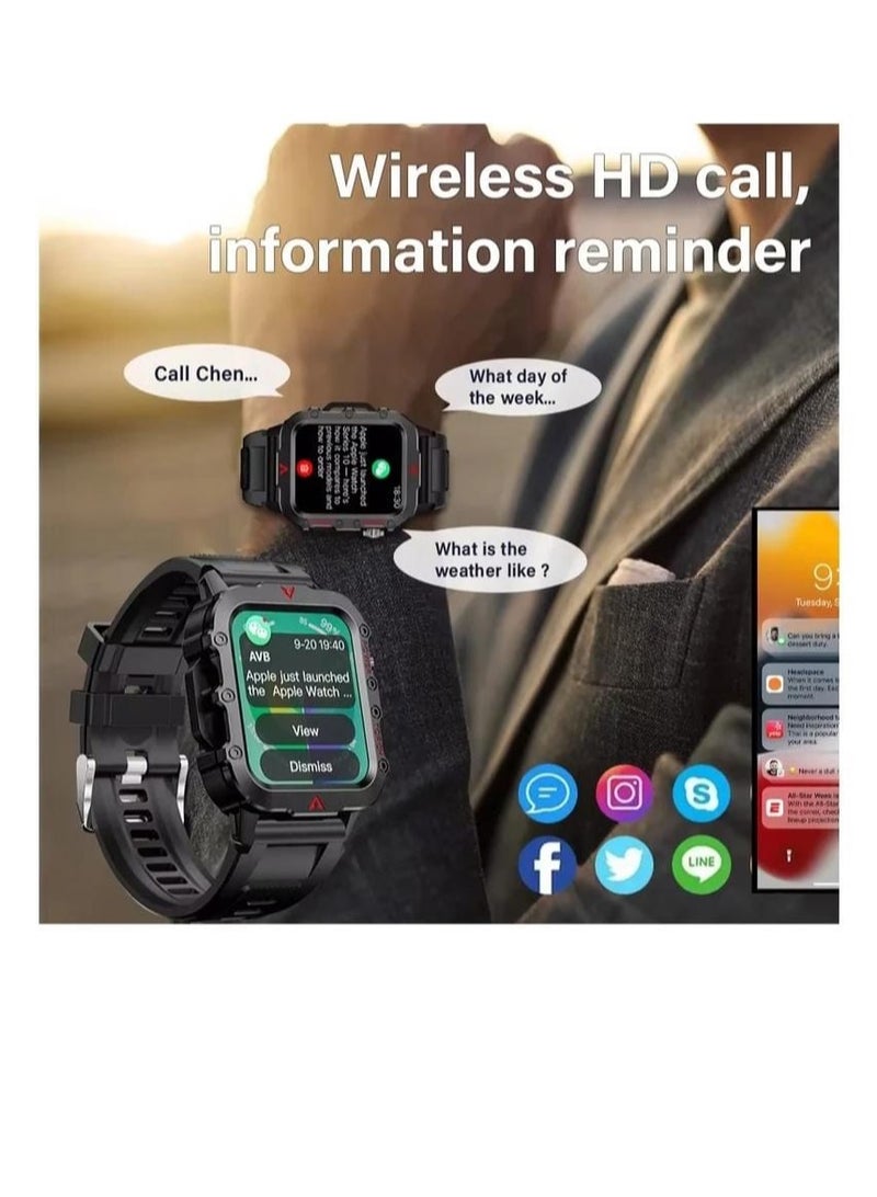 H11 Smart Watch with Wireless Charging, BT Calling, Fitness & Health Tracker, Blood Oxygen, Heart Rate, Flashlight – Sports Edition (Men/Women)"  - Image 2