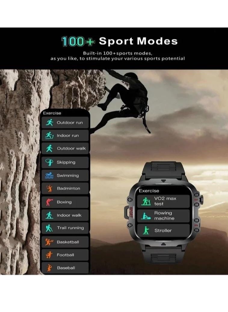 H11 Smart Watch with Wireless Charging, BT Calling, Fitness & Health Tracker, Blood Oxygen, Heart Rate, Flashlight – Sports Edition (Men/Women)"  - Image 3