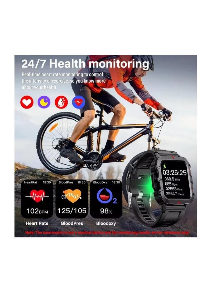 H11 Smart Watch with Wireless Charging, BT Calling, Fitness & Health Tracker, Blood Oxygen, Heart Rate, Flashlight – Sports Edition (Men/Women)"  - Image 5