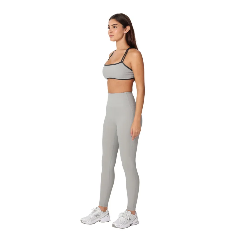 Mohuki Grey Mohuki Olivia Ribbed Yoga Bra - Grey for Women | Best Price UAE