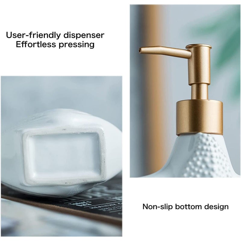 FabSeasons Ceramic Soap Dispenser for Kitchen, Bathroom Sink, Stylish Modern Design Ocean Theme Starfish White-01 - Image 5