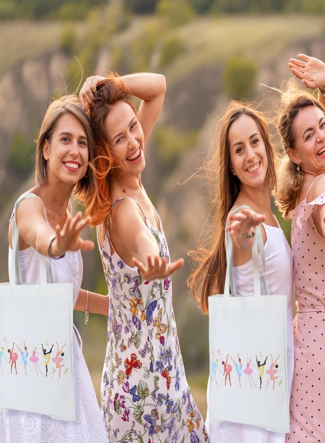 Vesici 6 Pcs Christmas Ballet Gifts for Girls Women Ballerina Dance Recital Gift Canvas Tote Bag Dance Sticker Makeup Bag Pink Ballerina Bracelet with Card Stainless Steel Mug for Xmas Birthday Party - Image 3