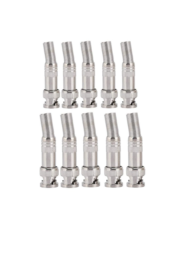 BNC Male Connector Professional Design Easy To Install Strong Compatibility Simple Appearance BNC Connector for CCTV Cameras (Pack of 10) - Image 1