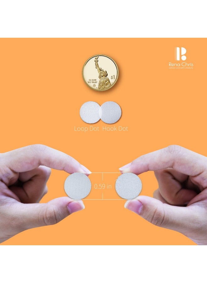 Rena Chris Self Adhesive Dots, Strong Adhesive 1400pcs(700 Pairs) 0.59" Diameter Sticky Back Nylon Dots, Hook & Loop Dots with Waterproof Sticky Glue Tapes, Suitable for Classroom, Office, Home - Image 2