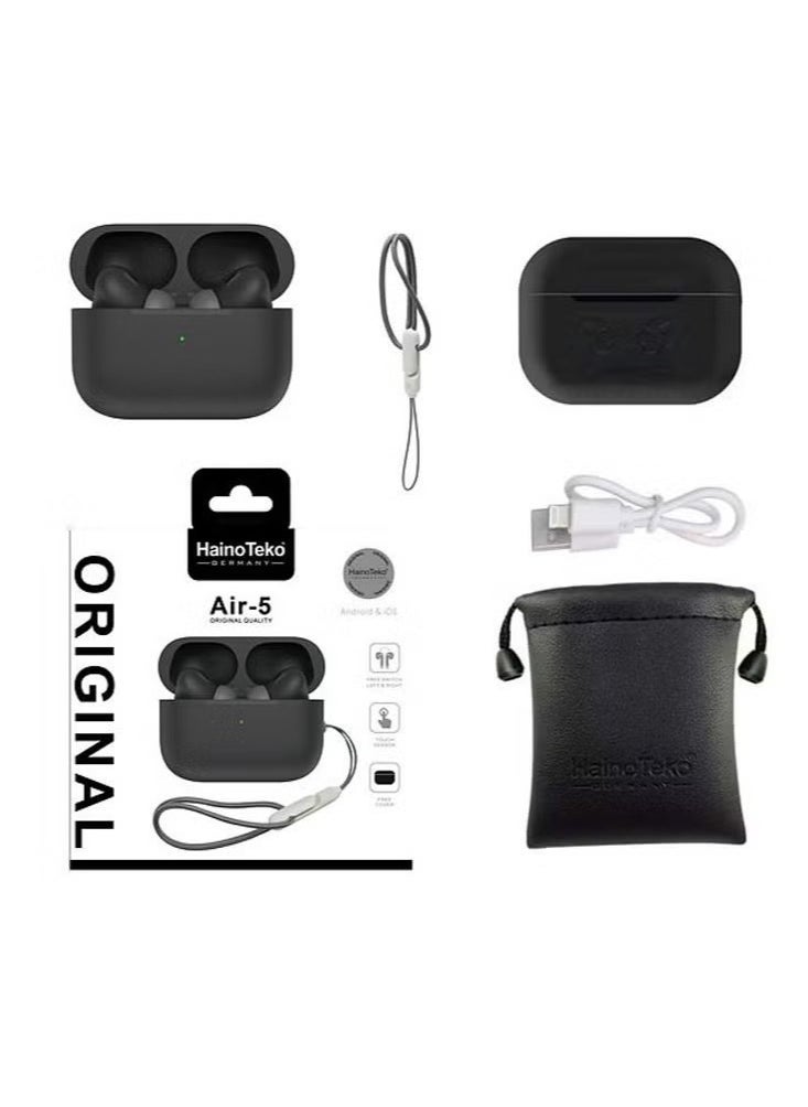 Haino Teko Air 5 Bluetooth Wireless Earphones Pro 2 – Premium Sound, Sleek Design for iPhones, Seamless Connectivity, Touch Controls, Long Battery Life – Perfect for Music, Calls & On-the-Go Use - Image 5