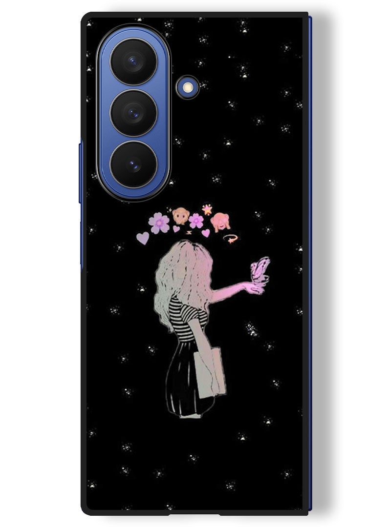 Theodor Case Compatible with Samsung Galaxy Z Fold 7 - 8 Inch Protection Shockproof Bumper Cover Girl Butter - Image 1