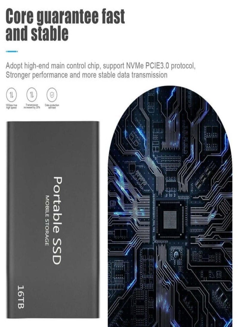 16TB mobile hard disk, high-speed ultra-thin mobile SSD solid state drive - Image 2