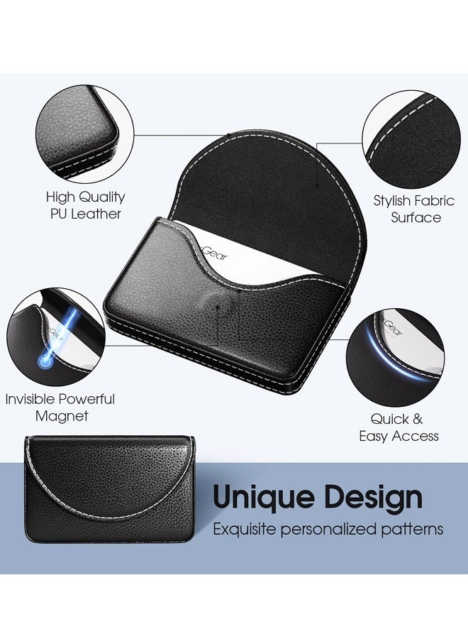 PU Leather Business Card Case for Purse, Pocket Travel Name Card Holder Wallet,Portable Magnetic Business Card Carrier, Slim & Stylish - Image 4