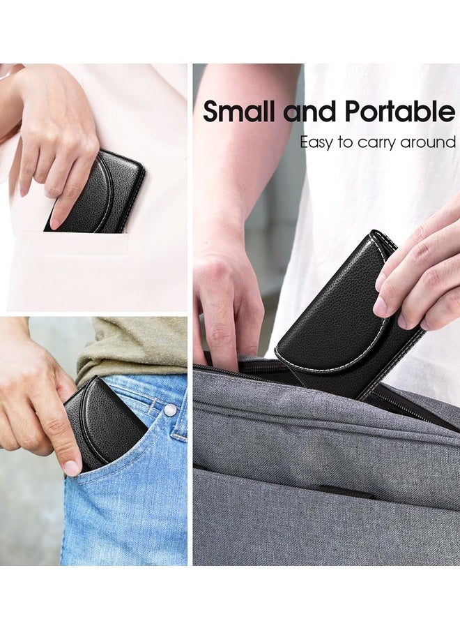 PU Leather Business Card Case for Purse, Pocket Travel Name Card Holder Wallet,Portable Magnetic Business Card Carrier, Slim & Stylish - Image 5