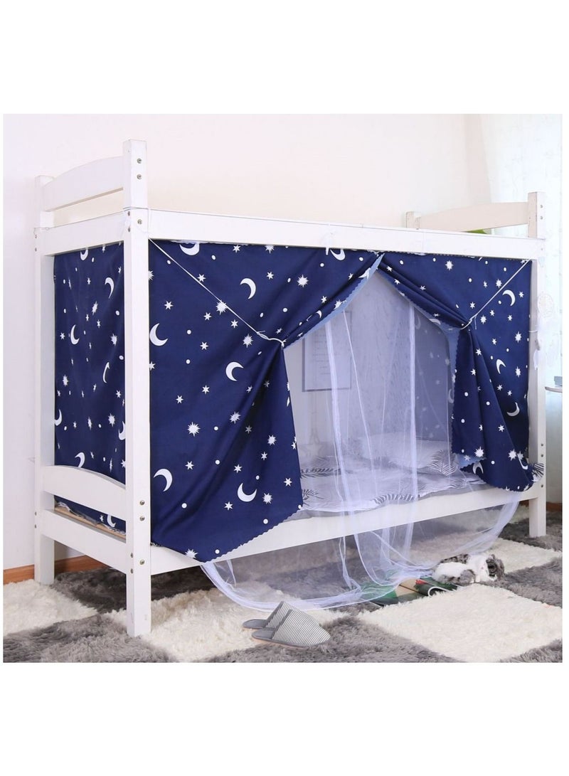 Bluejw White Star Moon Designed Lower Deck Curtain Cotton Blend  - Image 1