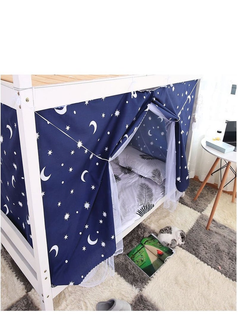 Bluejw White Star Moon Designed Lower Deck Curtain Cotton Blend  - Image 2