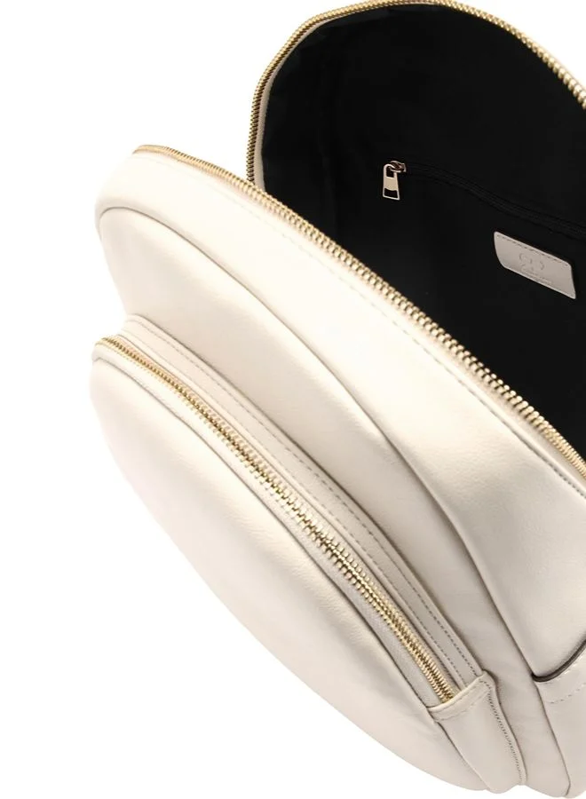 Parfois White Basic Backpack With Exterior Pocket for Women | Best Price UAE