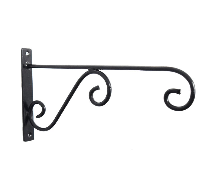 CRAFTCASTLE® Metal Wall Hanging Plant Bracket – Heavy Duty Hook for Planters, Bird Feeders, Lanterns, Wind Chimes & Garden Décor – Indoor/Outdoor (Black, Pack of 1) - Image 1
