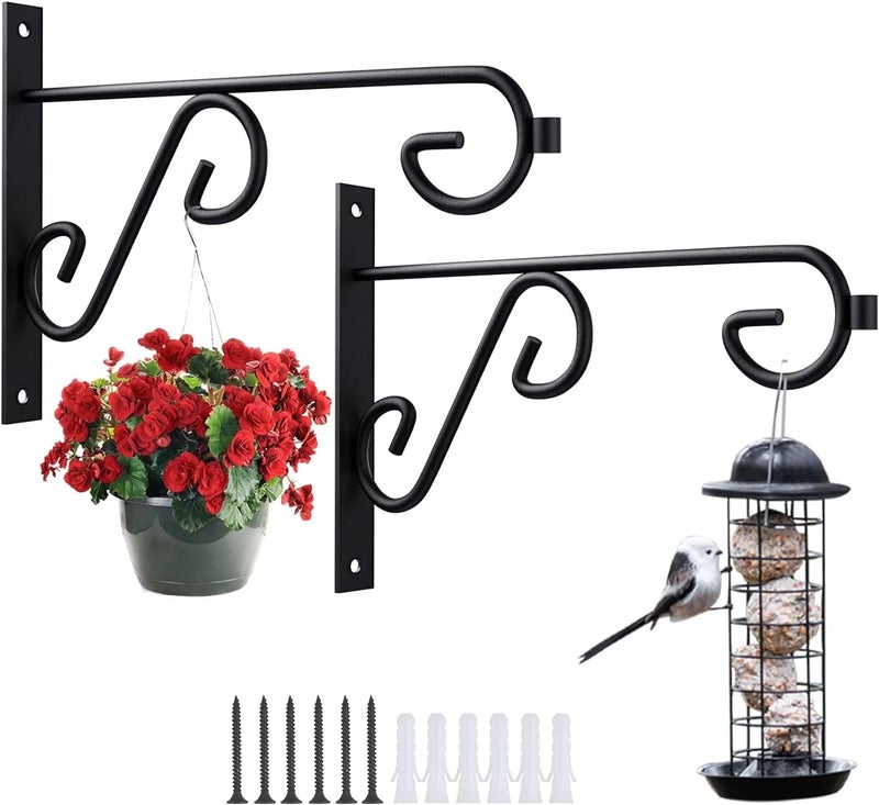 CRAFTCASTLE® Metal Wall Hanging Plant Bracket – Heavy Duty Hook for Planters, Bird Feeders, Lanterns, Wind Chimes & Garden Décor – Indoor/Outdoor (Black, Pack of 1) - Image 4