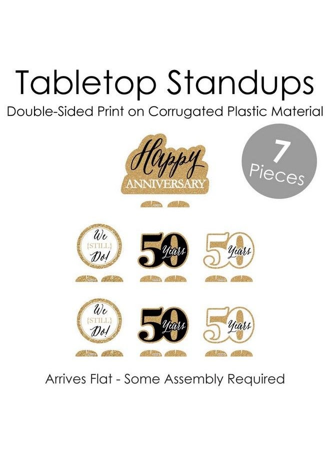 Big Dot of Happiness We Still Do 50Th Wedding Anniversary Anniversary Party Centerpiece Table Decorations Tabletop Standups 7 Pieces  - Image 5